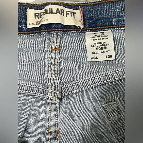 Levi’s 505 Men’s Straight Leg Jeans 34x30 (34x26) Blue Medium Classic Western - Picture 6 of 14